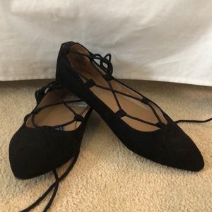 Black Lace Up Flats